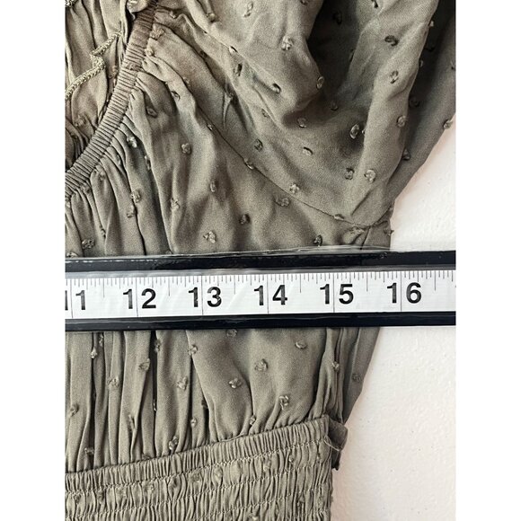 Urban Outfitters Shorts Womens Medium Romper Boho Cottage Green Ruffles Casual - Picture 12 of 16